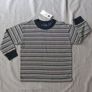 GapKids Boys Black, Gray & White Striped Long Sleeve T-Shirt Size XXS -3 yrs NWT